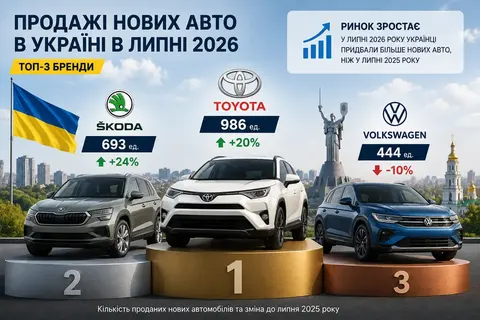 Ринок нових авто в Україні впав на 10,5% у липні: хто виріс, а хто просів