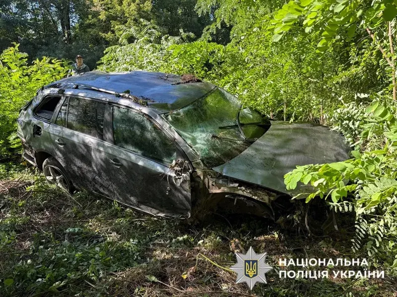 На Буковині 21-річний водій злетів у кювет: подробиці ДТП