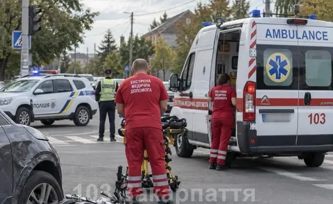 На Тячівщині авто зачепило мотоцикліста: 69-річний чоловік у лікарні